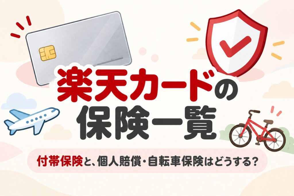 楽天カードの保険一覧｜付帯保険と個人賠償・自転車保険はどうする？