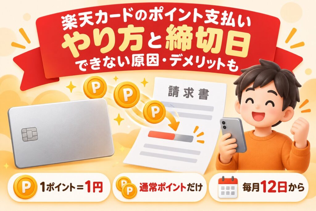 楽天カードのポイント支払いのやり方｜できない原因・締切日・デメリットまで解説