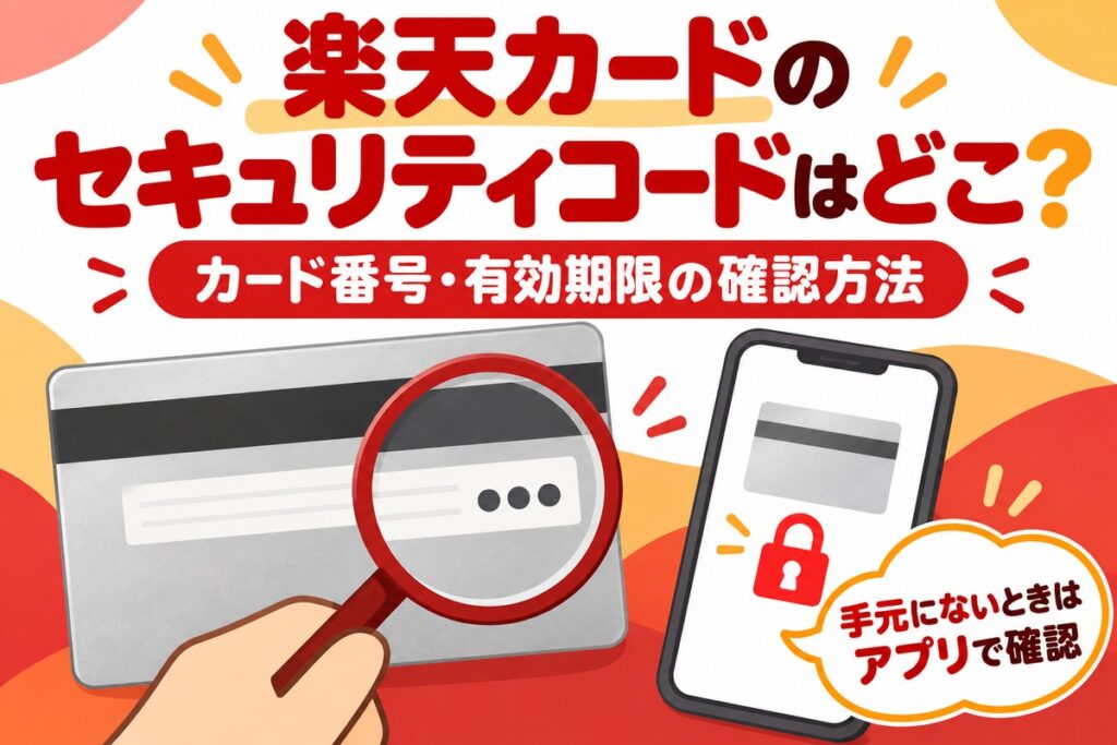 楽天カードのセキュリティコードはどこ？カード番号・有効期限の確認方法とナンバーレス