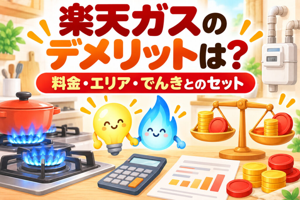 楽天ガスのデメリットは？料金は高い？使えるエリア・ポイント・楽天でんきとのセット・申し込みと引っ越し