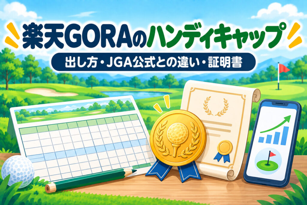 楽天GORAのハンディキャップ｜スコア登録で出す方法とJGA公式ハンディキャップ（無料）の取り方・証明書