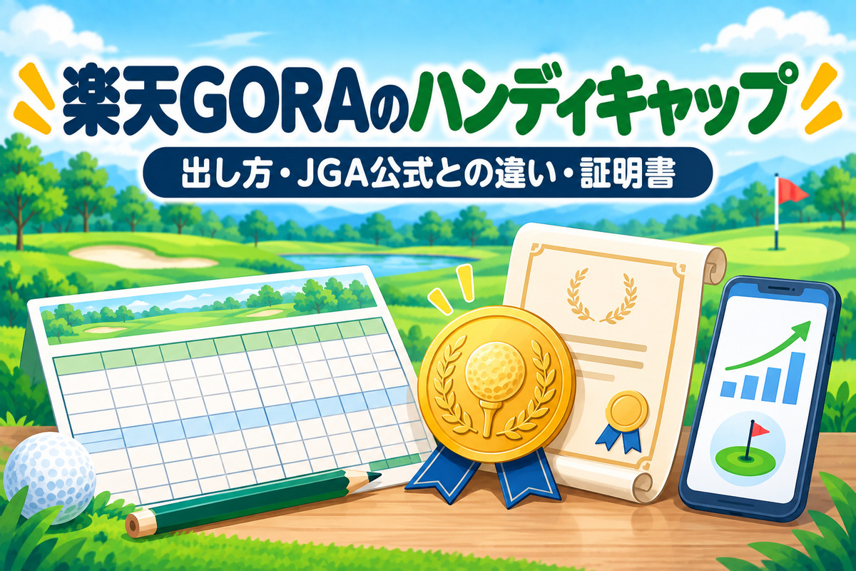 楽天GORAのハンディキャップ｜スコア登録で出す方法とJGA公式ハンディキャップ（無料）の取り方・証明書