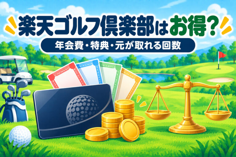 楽天ゴルフ倶楽部はお得？年会費10,000円の元が取れる回数と特典・2年目の更新と解約の注意点