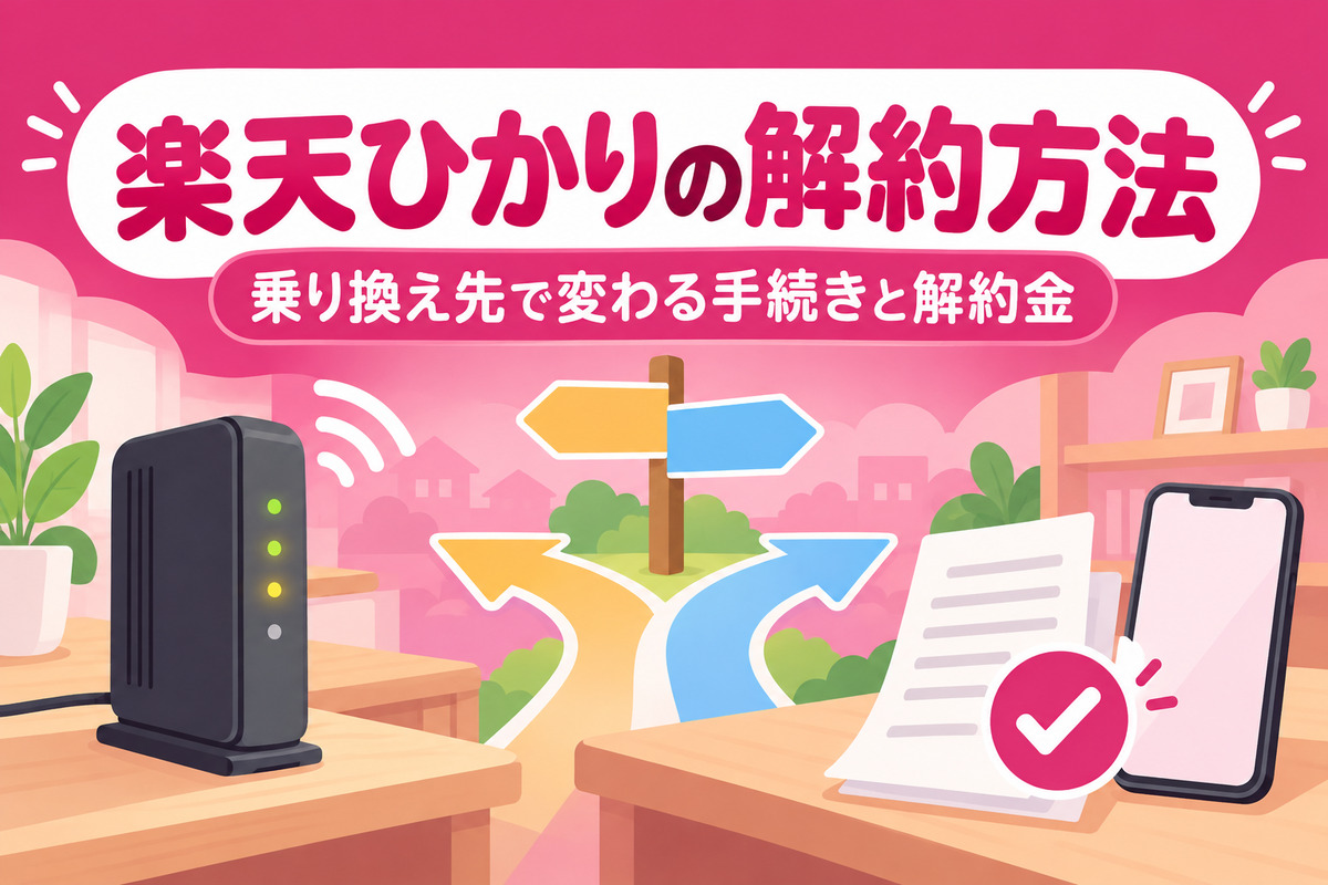 楽天ひかりの解約方法｜解約金はいくら？他社に乗り換えるときは事業者変更・解約日と工事費の残り