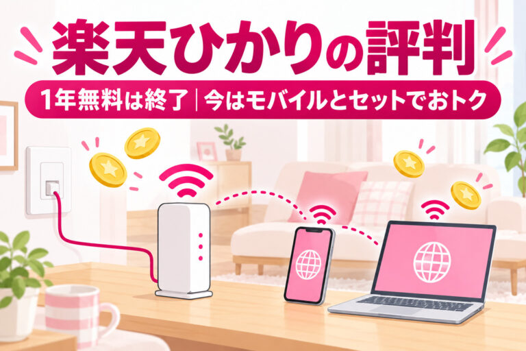楽天ひかりの評判・デメリット｜1年無料は終了・今は楽天モバイルとセットで毎月1,000ポイント｜料金・解約金・向いている人