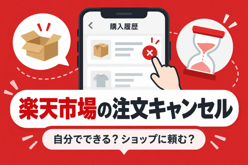 楽天市場の注文キャンセルのやり方｜30分すぎたらどうする？勝手にキャンセルされた理由とポイントの戻り方