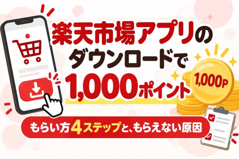 楽天市場アプリのダウンロードで1,000ポイント｜もらい方ともらえない原因