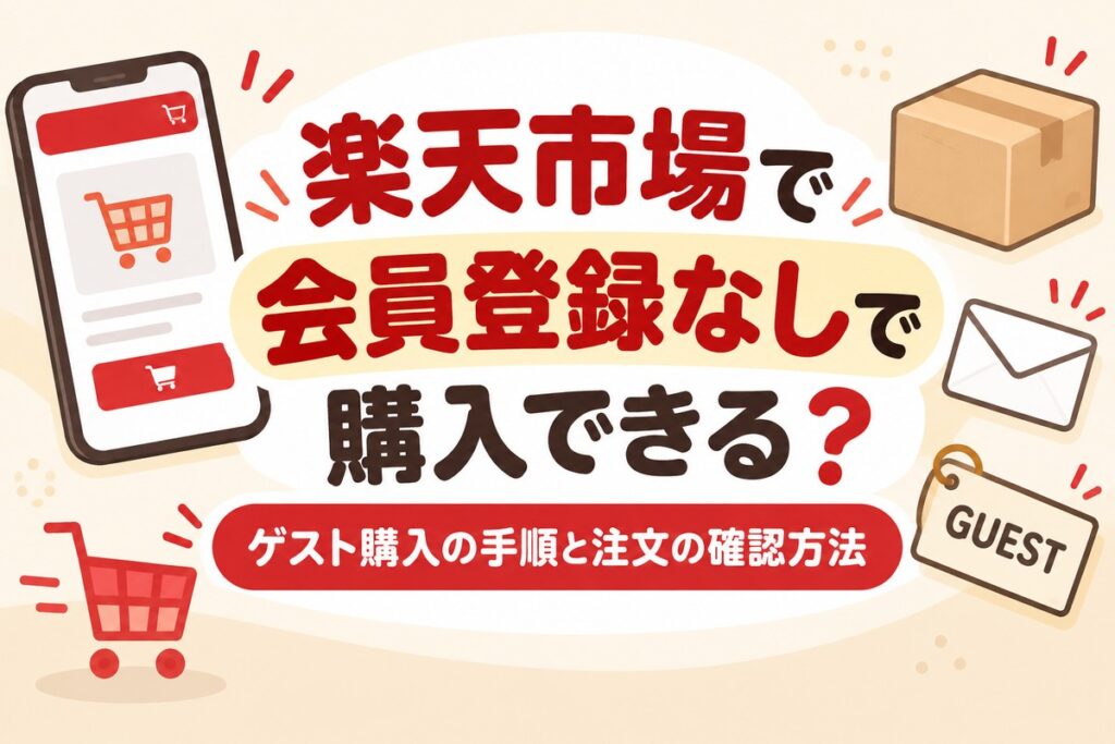 楽天市場で会員登録なしで購入できる？ゲスト購入の手順と注文の確認方法
