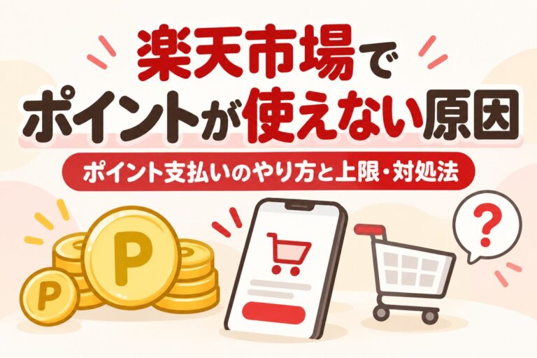 楽天市場でポイントが使えない原因9つ｜ポイント支払いのやり方と上限