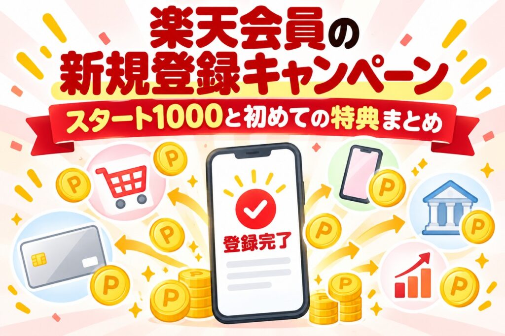 楽天会員新規登録キャンペーンまとめ｜スタート1000と初めての特典一覧