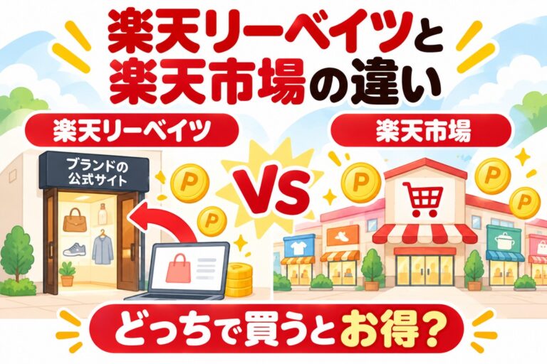 楽天リーベイツと楽天市場の違い｜どっちがお得？楽天市場は経由すると0.2%