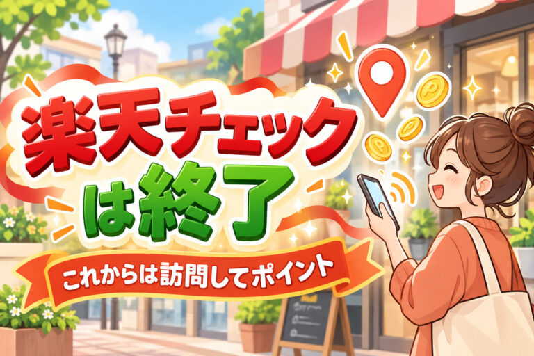 楽天チェックは終了｜代わりは楽天ペイアプリの「訪問してポイント」使い方とチェックインできないときの対処