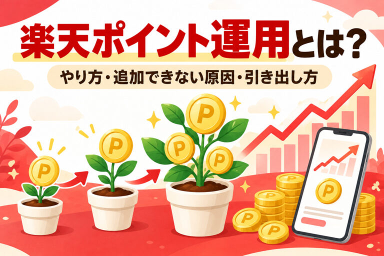楽天ポイント運用とは？やり方・追加できない原因・引き出し方・ポイント投資との違い