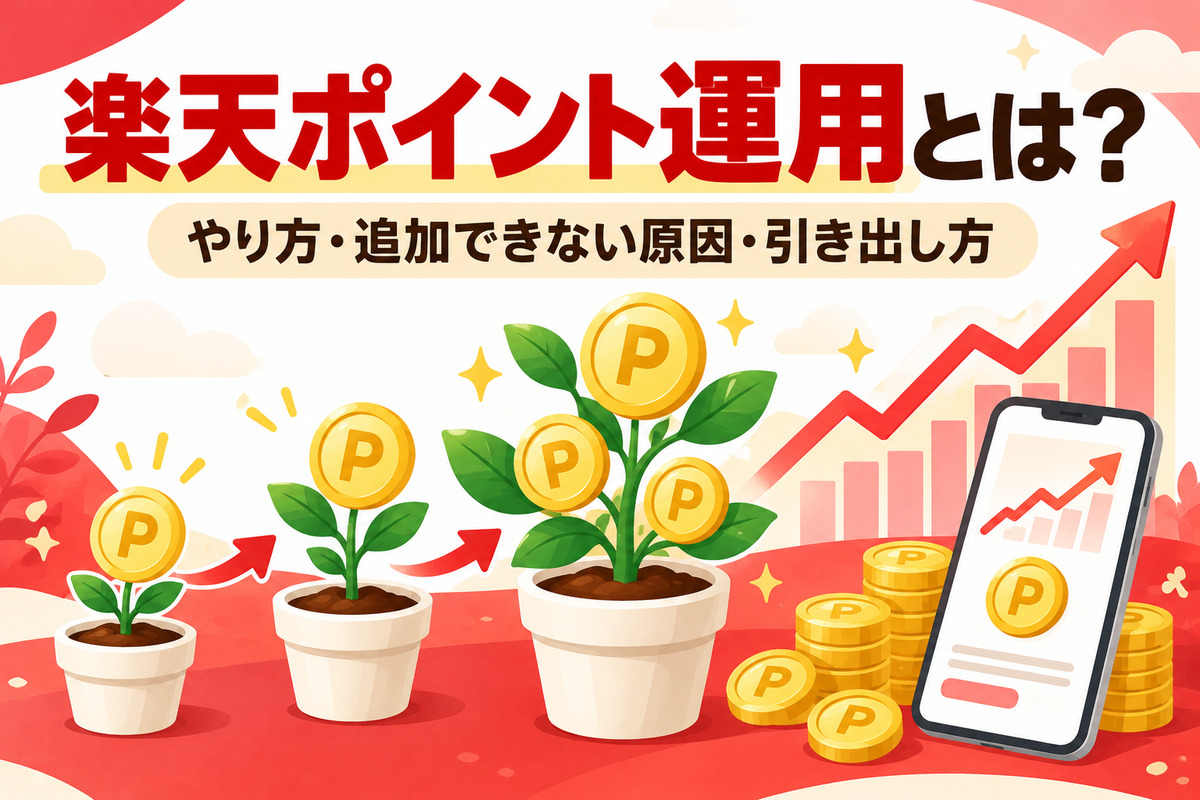楽天ポイント運用とは?やり方・追加できない原因・引き出し方・ポイント投資との違い