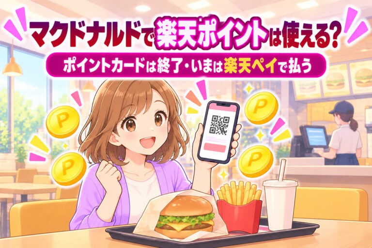 マクドナルドで楽天ポイントは使える？ポイントカードは終了・楽天ペイで払う方法と一番貯まる払い方