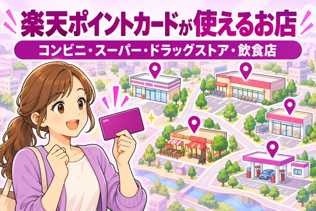 楽天ポイントカードが使えるお店一覧｜コンビニ・スーパー・ドラッグストア・飲食店・ガソリンスタンドと使えなくなった店