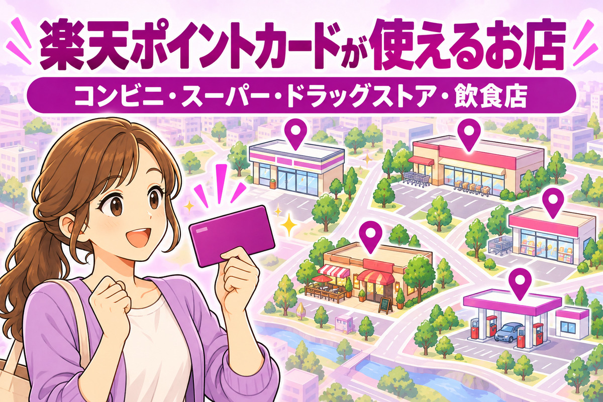 楽天ポイントカードが使えるお店一覧|コンビニ・スーパー・ドラッグストア・飲食店・ガソリンスタンドと使えなくなった店