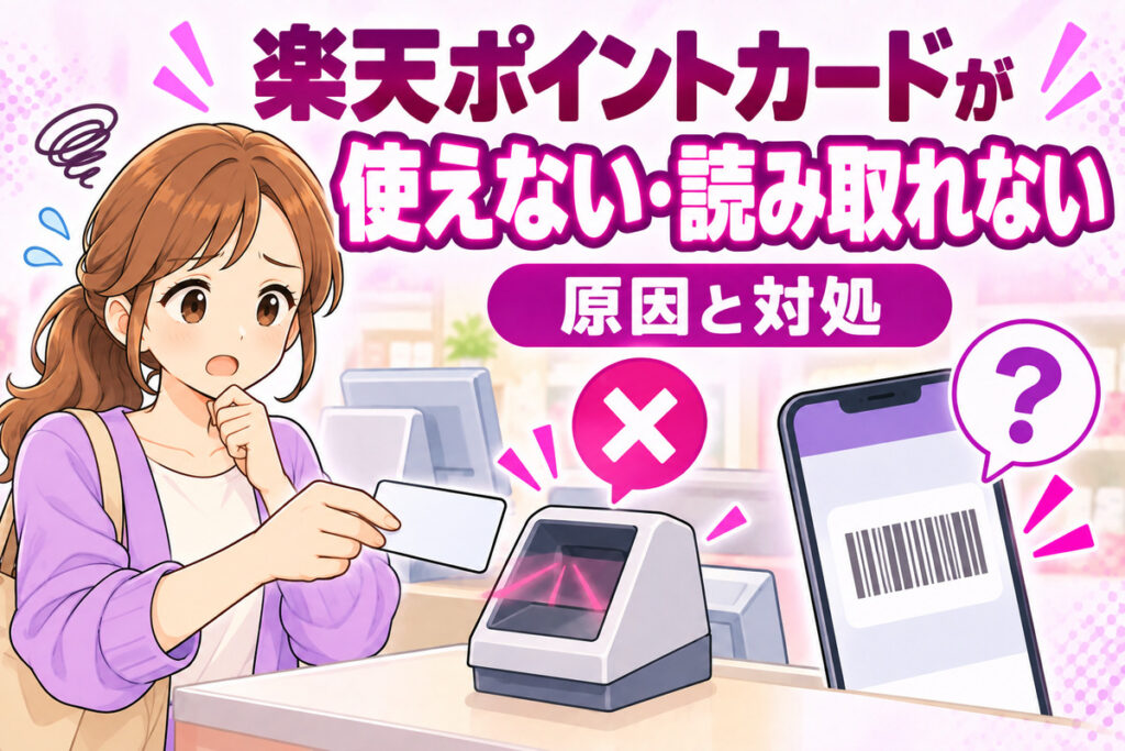 楽天ポイントカードが使えない・読み取れない原因と対処｜貯まるのに払えないときも