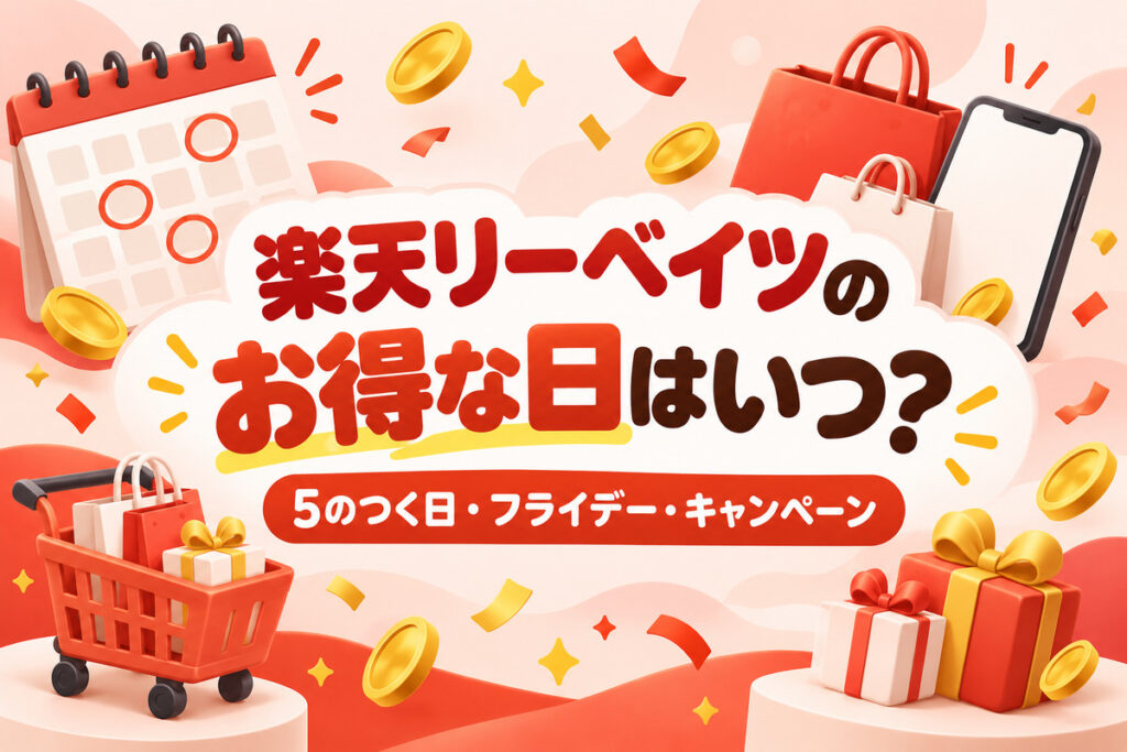 楽天リーベイツのお得な日はいつ？5のつく日・フライデー・キャンペーンカレンダー