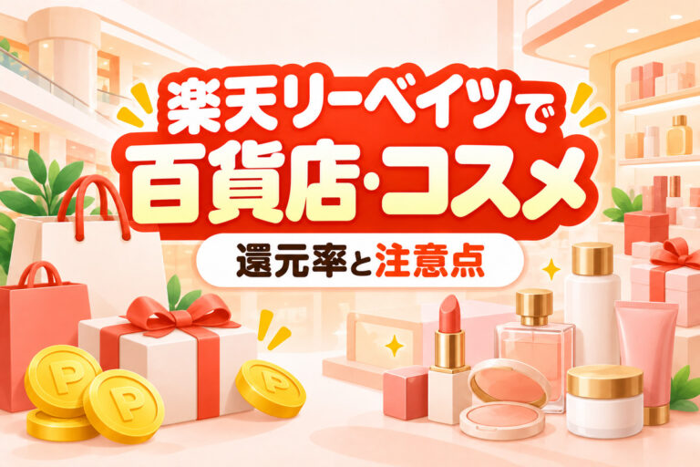 楽天リーベイツで百貨店・コスメはお得？三越伊勢丹・高島屋・大丸松坂屋・資生堂の還元率と注意点