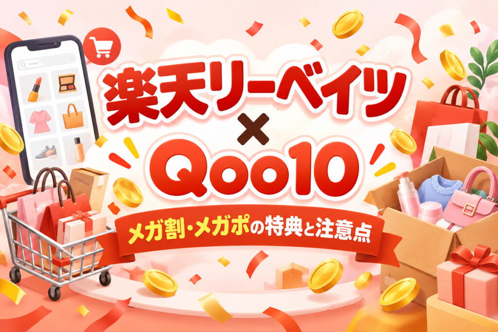 楽天リーベイツ×Qoo10のやり方｜メガ割・メガポの特典と対象外の注意点