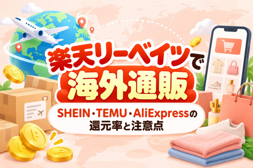 楽天リーベイツでSHEIN・TEMU・AliExpressはお得？還元率と反映時期・対象外の注意