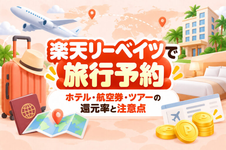 楽天リーベイツで旅行予約はお得？ホテル・航空券・ツアーの還元率一覧と注意点