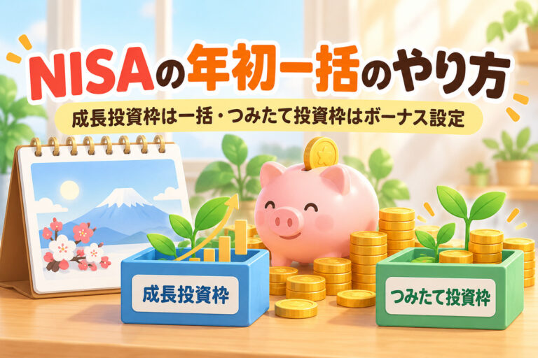 楽天証券のNISAで年初一括はできる？成長投資枠240万円の買い方・つみたて投資枠はボーナス設定・12月下旬から注文できる