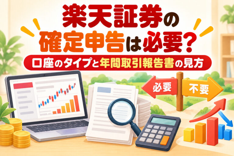 楽天証券の確定申告は必要？口座タイプ別の判定・年間取引報告書はいつ届く・見方・NISAと配当の扱い