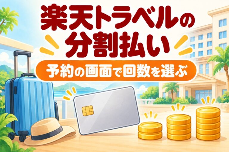 楽天トラベルは分割払い・後払いできる？予約時に3〜24回が選べる・あとから分割との手数料の差とポイント