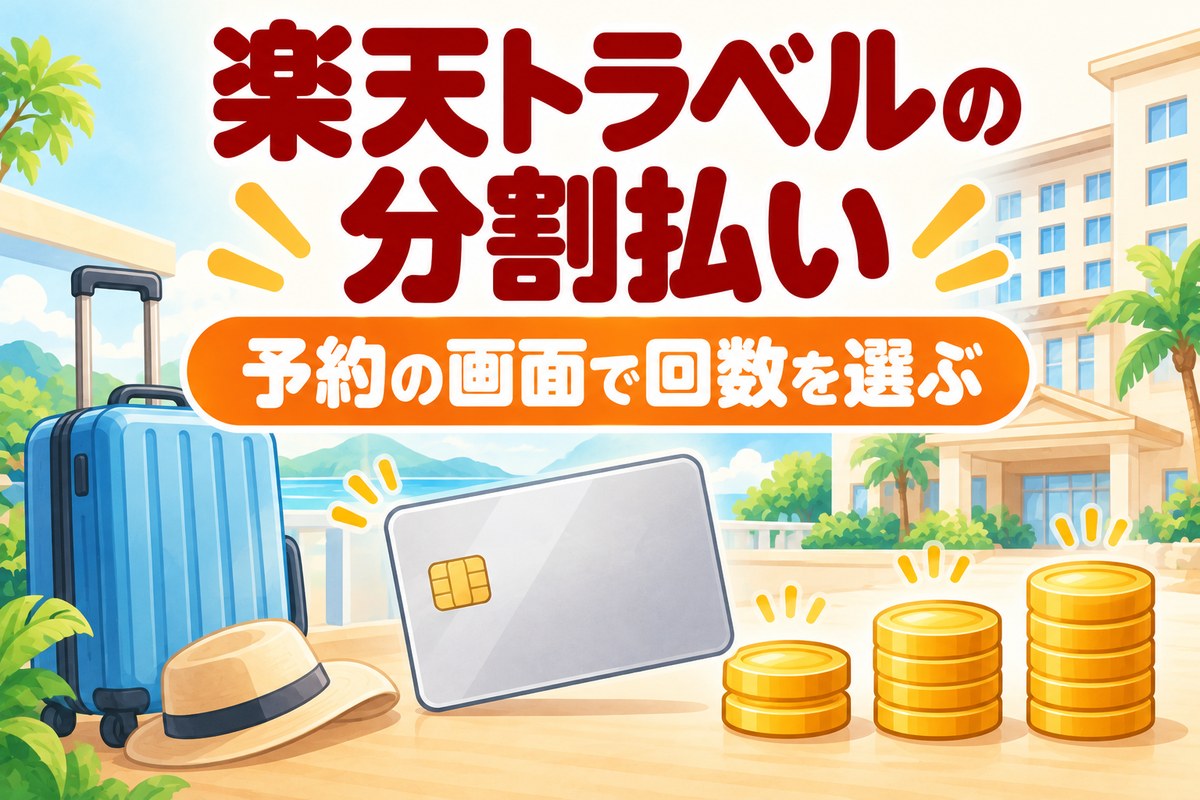 楽天トラベルは分割払い・後払いできる?予約時に3〜24回が選べる・あとから分割との手数料の差とポイント