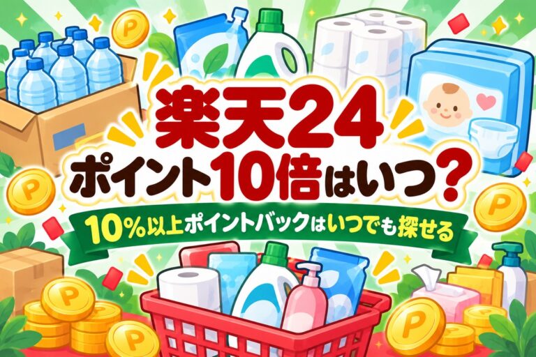 楽天24のポイント10倍はいつ？10%以上ポイントバックの探し方と買い回り