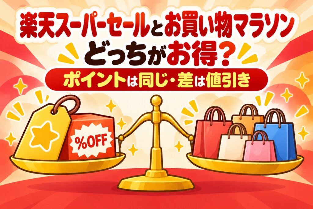 楽天スーパーセールとお買い物マラソンの違い｜どっちがお得？ポイントは同じ・差は値引き【待つか買うかの答え】