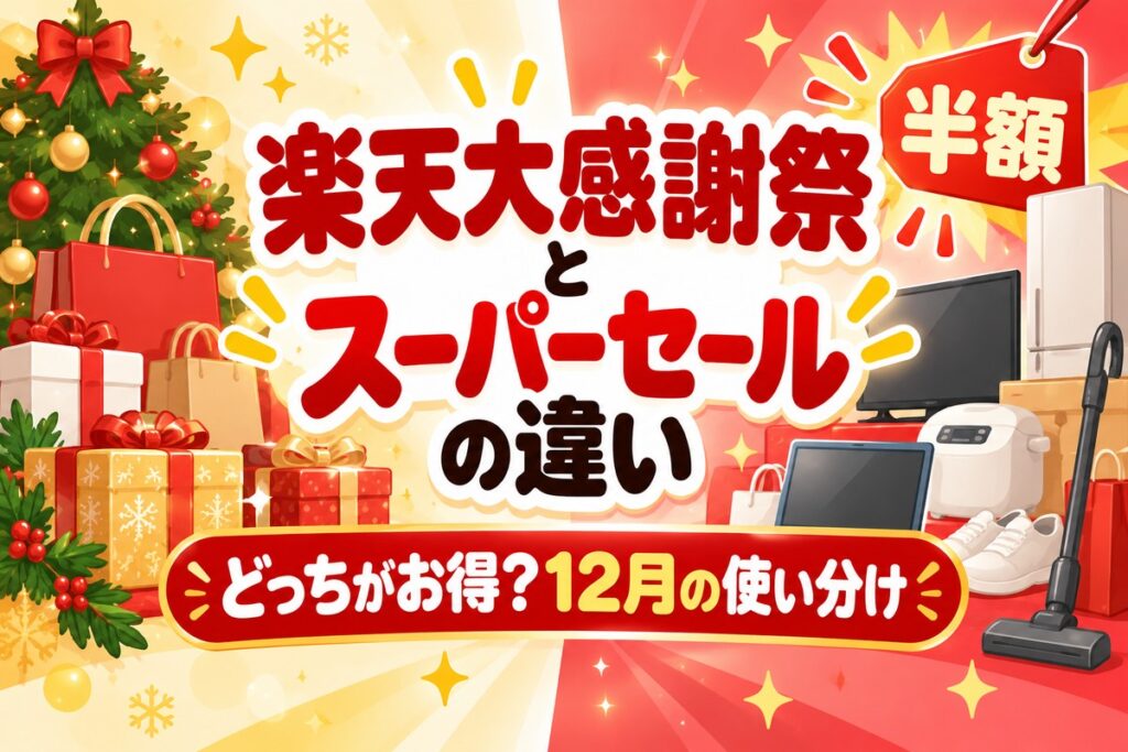 楽天大感謝祭とスーパーセールはどっちがお得？違いは値段と時期｜何を買うかで選ぶ